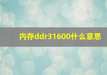 内存ddr31600什么意思