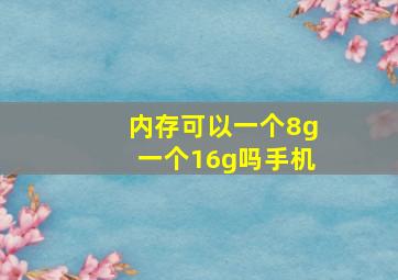 内存可以一个8g一个16g吗手机