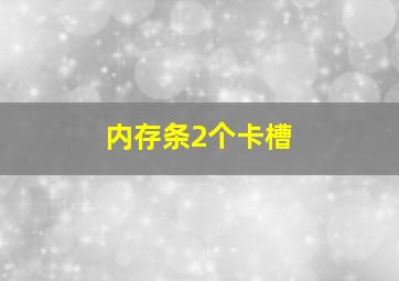 内存条2个卡槽