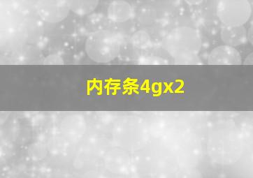 内存条4gx2