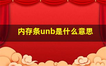 内存条unb是什么意思