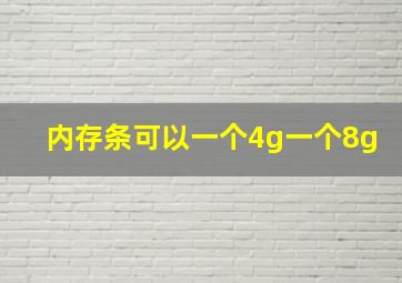 内存条可以一个4g一个8g