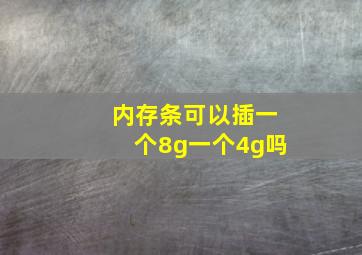 内存条可以插一个8g一个4g吗