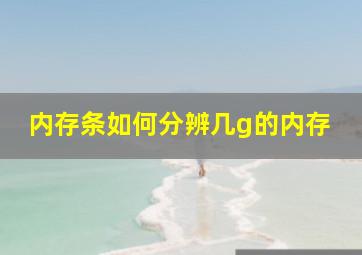 内存条如何分辨几g的内存