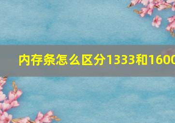 内存条怎么区分1333和1600