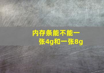 内存条能不能一张4g和一张8g