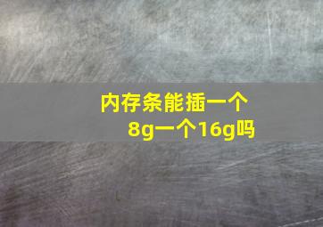 内存条能插一个8g一个16g吗