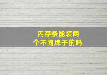 内存条能装两个不同牌子的吗