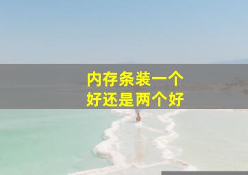 内存条装一个好还是两个好