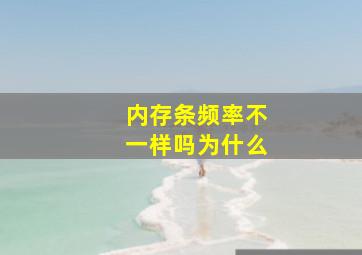 内存条频率不一样吗为什么