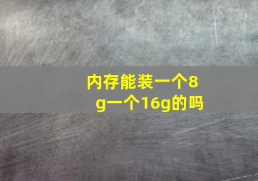 内存能装一个8g一个16g的吗