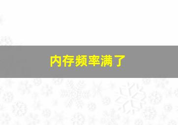 内存频率满了