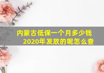 内蒙古低保一个月多少钱2020年发放的呢怎么查