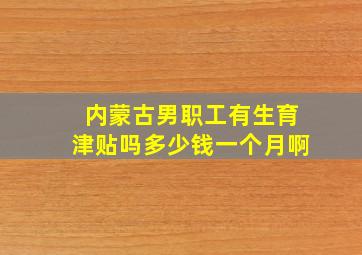 内蒙古男职工有生育津贴吗多少钱一个月啊