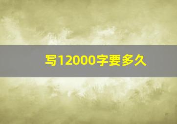 写12000字要多久