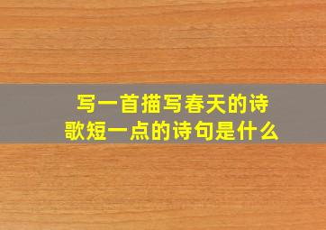 写一首描写春天的诗歌短一点的诗句是什么