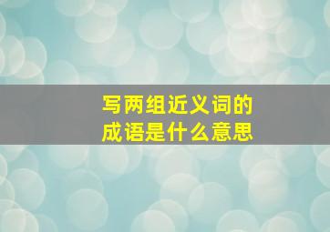 写两组近义词的成语是什么意思