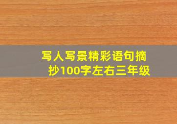 写人写景精彩语句摘抄100字左右三年级