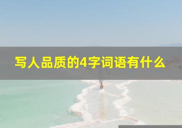 写人品质的4字词语有什么