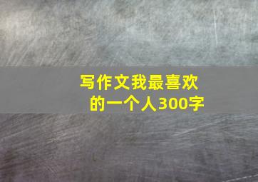 写作文我最喜欢的一个人300字