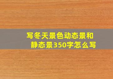 写冬天景色动态景和静态景350字怎么写