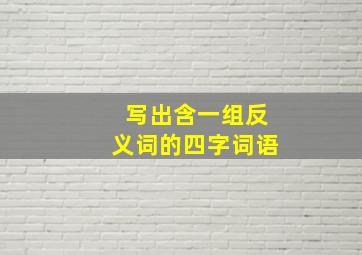 写出含一组反义词的四字词语