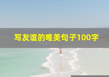 写友谊的唯美句子100字