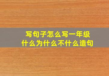 写句子怎么写一年级什么为什么不什么造句