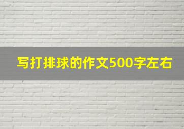 写打排球的作文500字左右