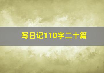 写日记110字二十篇