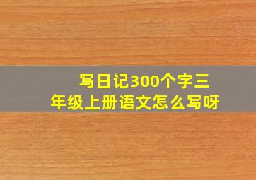 写日记300个字三年级上册语文怎么写呀