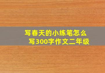 写春天的小练笔怎么写300字作文二年级