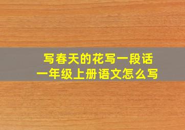 写春天的花写一段话一年级上册语文怎么写