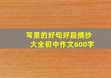 写景的好句好段摘抄大全初中作文600字