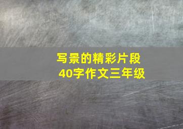 写景的精彩片段40字作文三年级