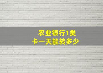 农业银行1类卡一天能转多少