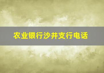 农业银行沙井支行电话