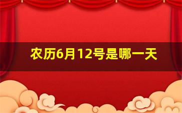 农历6月12号是哪一天