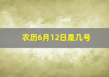 农历6月12日是几号