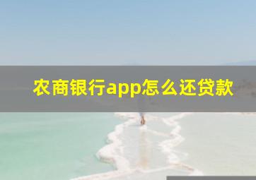 农商银行app怎么还贷款