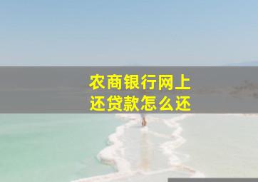 农商银行网上还贷款怎么还