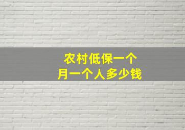 农村低保一个月一个人多少钱