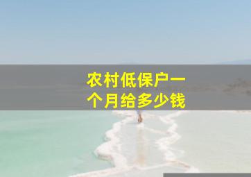 农村低保户一个月给多少钱