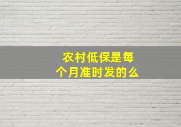 农村低保是每个月准时发的么