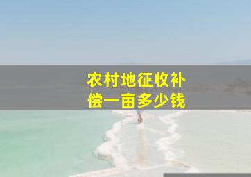 农村地征收补偿一亩多少钱