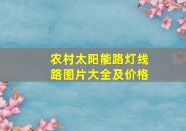 农村太阳能路灯线路图片大全及价格