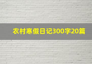 农村寒假日记300字20篇