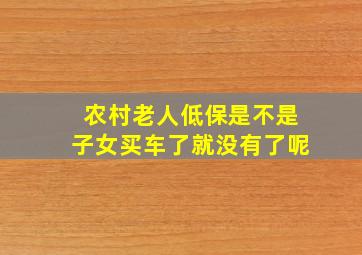 农村老人低保是不是子女买车了就没有了呢