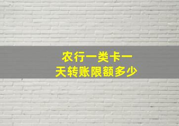 农行一类卡一天转账限额多少