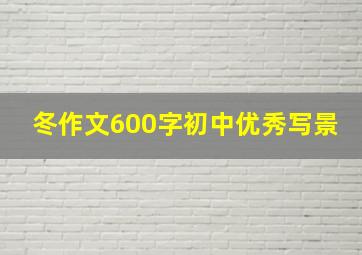 冬作文600字初中优秀写景